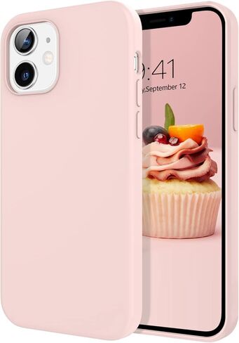 DOMAVER iPhone 12 Case, iPhone 12 Pro Case Liquid Silicone Soft Gel Rubber Microfiber Lining Cushion Protective Cover for iPhone 12/12 Pro 5G -6.1 Inch, Light Blue in Kuwait