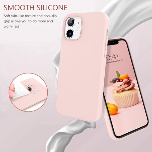 DOMAVER iPhone 12 Case, iPhone 12 Pro Case Liquid Silicone Soft Gel Rubber Microfiber Lining Cushion Protective Cover for iPhone 12/12 Pro 5G -6.1 Inch, Light Blue in Kuwait