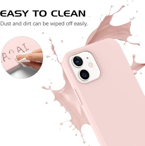 DOMAVER iPhone 12 Case, iPhone 12 Pro Case Liquid Silicone Soft Gel Rubber Microfiber Lining Cushion Protective Cover for iPhone 12/12 Pro 5G -6.1 Inch, Light Blue in Kuwait