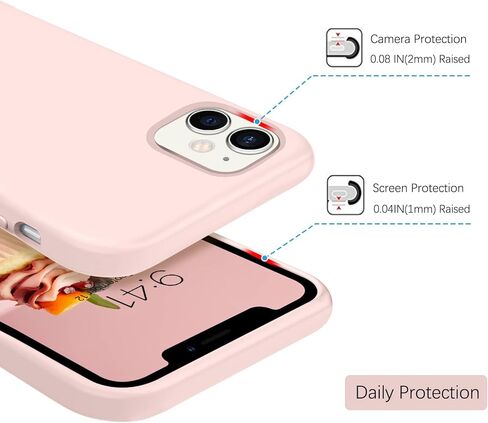 DOMAVER iPhone 12 Case, iPhone 12 Pro Case Liquid Silicone Soft Gel Rubber Microfiber Lining Cushion Protective Cover for iPhone 12/12 Pro 5G -6.1 Inch, Light Blue in Kuwait