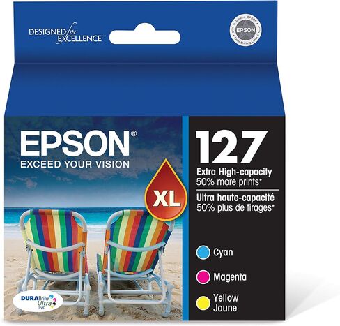Epson T127120-BCS DURABrite Ultra Black & Colour Combo Pack ذات سعة عالية للغاية - -خرطوشة - -الحبر وT252 DURABrite Ultra Ink حزمة كومبو ملونة ذات سعة قياسية (T252520-S)، مقاس واحد in Saudi Arabia