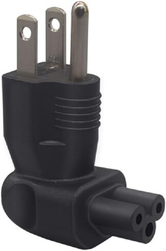 Toptekit US 3 Prong Mickey Mouse Short Power Cord, USA NEMA 5-15P Male to IEC320 C5 Female Laptop Power Cable, 3-Prong Notebook/Laptop AC Power Cord 2ft/60cm in Saudi Arabia