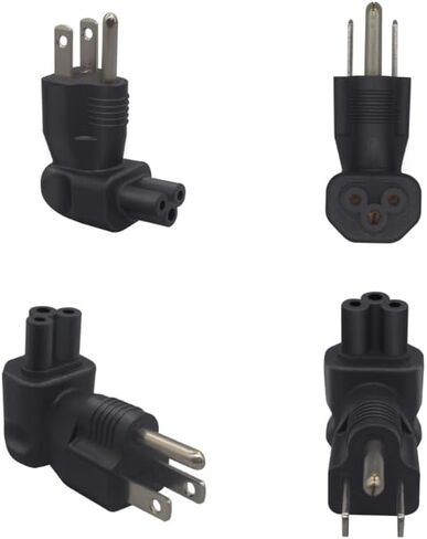 Toptekit US 3 Prong Mickey Mouse Short Power Cord, USA NEMA 5-15P Male to IEC320 C5 Female Laptop Power Cable, 3-Prong Notebook/Laptop AC Power Cord 2ft/60cm in Saudi Arabia