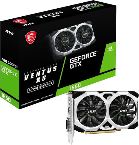 بطاقة رسومات MSI Gaming GeForce GTX 1650 128-Bit HDMI/DP/DVI 4GB GDRR6 HDCP تدعم DirectX 12 VR Ready OC (GTX 1650 D6 Ventus XS OCV3) in Saudi Arabia