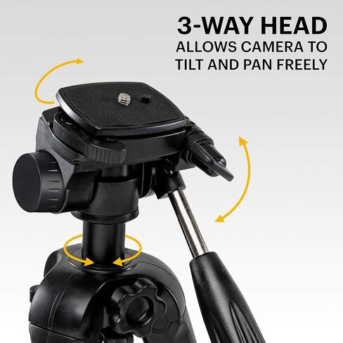 KODAK PhotoGear 2-in-1 Tripod & Monopod with Remote | Lightweight 70" 4-Section Flip-Lock, Converts to 64.5" Monopod | QuickRelease Plates 3-Way Swivel Head Bubble Level Bonus Tripod E-Guide & Case in Saudi Arabia