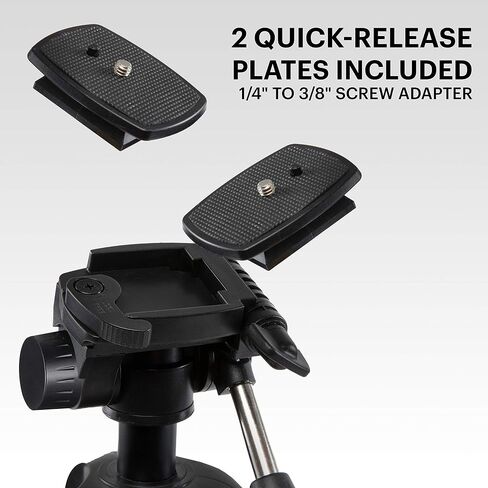 KODAK PhotoGear 2-in-1 Tripod & Monopod with Remote | Lightweight 70" 4-Section Flip-Lock, Converts to 64.5" Monopod | QuickRelease Plates 3-Way Swivel Head Bubble Level Bonus Tripod E-Guide & Case in Saudi Arabia