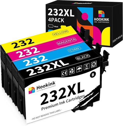 232XL Ink Cartridges Remanufactured Replacement for Epson 232 Ink Cartridges T232XL T232 for Expression Home XP-4200 XP-4205 Workforce WF-2930 WF-2950 Printer (232XL Black Cyan Magenta Yellow, 4 Pack) in Kuwait