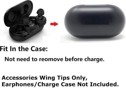 BLLQ Replacement for Samsung Galaxy Bud+ Plus Ear Tips Wing Tips 12 PCS Accessories, Silicone Ear Hooks Wingtips Earbuds Cover Eargels Eartips Compatible with Galaxy Buds Plus,Black(Buds+) in Kuwait