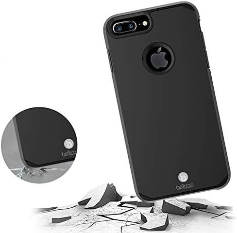 حافظة BELTRON مع مشبك حزام لهاتف iPhone 8 Plus، iPhone 7 Plus، حافظة هجينة رفيعة للحماية الكاملة شديدة التحمل وحافظة بمشبك حزام دوار مع مسند مدمج لهاتف iPhone 7/8 Plus (رمادي معدني) in Saudi Arabia