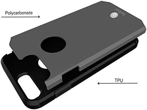 حافظة BELTRON مع مشبك حزام لهاتف iPhone 8 Plus، iPhone 7 Plus، حافظة هجينة رفيعة للحماية الكاملة شديدة التحمل وحافظة بمشبك حزام دوار مع مسند مدمج لهاتف iPhone 7/8 Plus (رمادي معدني) in Saudi Arabia