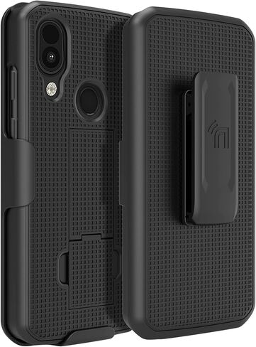حافظة مع مشبك لهاتف CAT S62 PRO، هاتف Nakedcellphone [Hunter Camouflage] غطاء مسند مع [دوار/سقاطة] مجموعة حامل حزام الورك - تصميم شجرة مموهة برتقالية in Saudi Arabia