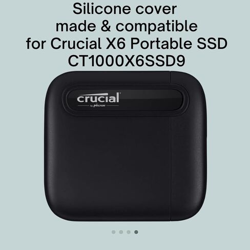 غطاء حماية من السيليكون لجهاز Crucial X6 Portable SSD/USB-C CT4000X6SSD9 - رمادي in Kuwait