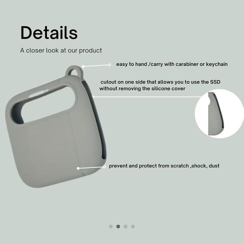 غطاء حماية من السيليكون لجهاز Crucial X6 Portable SSD/USB-C CT4000X6SSD9 - رمادي in Kuwait