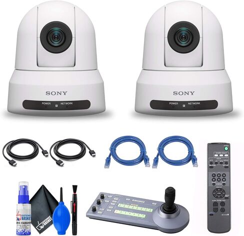 كاميرا سوني 2 × SRG-X400 1080p PTZ مع مخرج HDMI وIP و3G-SDI (SRGX400/W) وحدة تحكم عن بعد RM-IP10 IP + 2 × كابل إيثرنت + مجموعة تنظيف + 2 × كابل HDMI - حزمة (متجددة) in Saudi Arabia