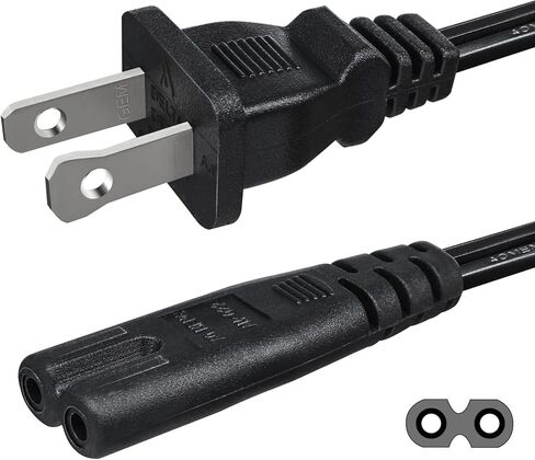 Mankk 6Ft TV سلك الطاقة 2 الشق 18AWG 10A 250V AC كابل الطاقة لشاشة الكمبيوتر الكمبيوتر المحمول طابعة المتكلم M-I-036-1.8M in Kuwait