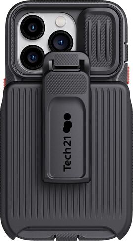 Tech21 iPhone 14 Pro Evo Max Compatible with MagSafe – Durable, Shock-Absorbing and Rugged Phone Case with Holster and 20ft FlexShock Multi-Drop Protection, Black in Saudi Arabia