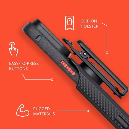 Tech21 iPhone 14 Pro Evo Max Compatible with MagSafe – Durable, Shock-Absorbing and Rugged Phone Case with Holster and 20ft FlexShock Multi-Drop Protection, Black in Saudi Arabia