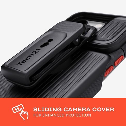 Tech21 iPhone 14 Pro Evo Max Compatible with MagSafe – Durable, Shock-Absorbing and Rugged Phone Case with Holster and 20ft FlexShock Multi-Drop Protection, Black in Saudi Arabia