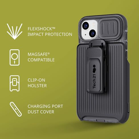Tech21 iPhone 14 Pro Max Evo Max Compatible with MagSafe® – Durable, Shock-Absorbing and Rugged Phone Case with Holster and 20ft FlexShock Multi-Drop Protection in Saudi Arabia