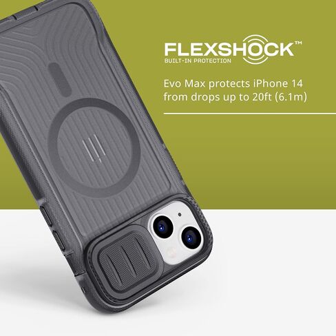 Tech21 iPhone 14 Pro Max Evo Max Compatible with MagSafe® – Durable, Shock-Absorbing and Rugged Phone Case with Holster and 20ft FlexShock Multi-Drop Protection in Saudi Arabia