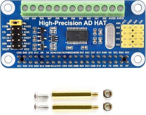 Waveshare High-Precision AD HAT for Raspberry Pi with ADS1263 10-Ch 32-Bit ADC Compatible with Raspberry Pi Series and Jetson Nano in Saudi Arabia