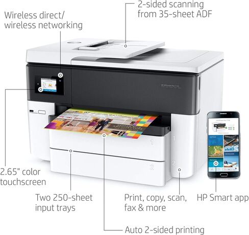 HP - طابعة ديسك جيتس G5J38A B1H اوفيس جيت برو 7740 بتنسيق واسع الكل في واحد مع طباعة مزدوجة in Saudi Arabia