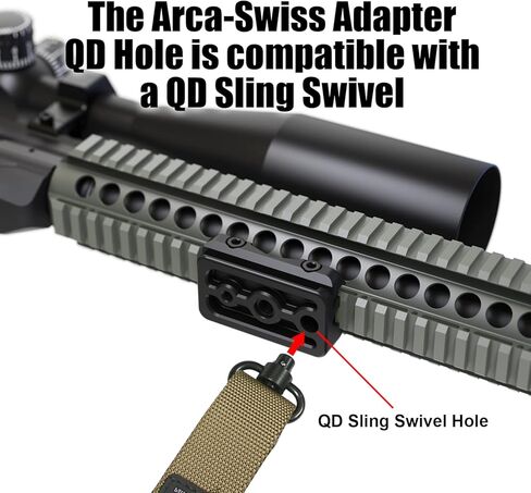 محول Picatinny Arca-Swiss، حامل ثلاثي القوائم Arca لـ Picatinny، لوحة Picatinny سريعة التحرير تناسب معيار Arca-Swiss لرأس حامل ثلاثي القوائم، مقبس تثبيت QD Sling للحزام in Kuwait