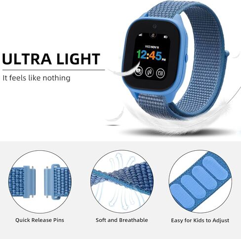 أربطة NewJourney المصنوعة من النايلون متوافقة مع ساعة Gabb 3 2 1/Gizmo Watch 3 2 1، شريط بديل بخطاف وحلقة قابل للتنفس للأولاد والبنات in Saudi Arabia