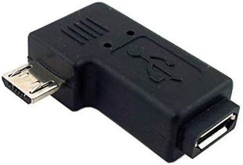 JSER 90 Degree Left Angled Micro USB 2.0 5P Male to Female M to F Extension Adapter in Saudi Arabia