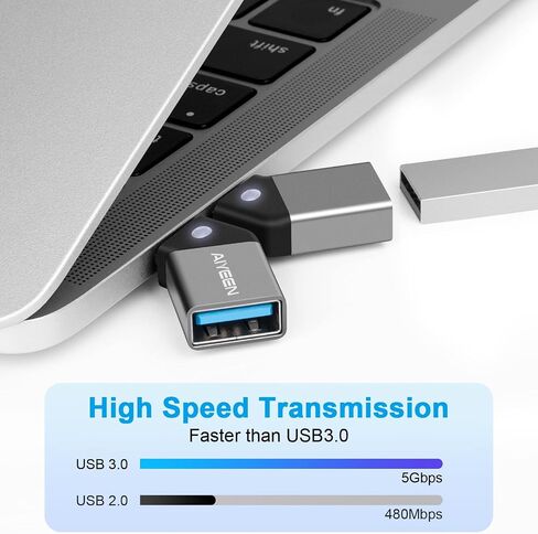 USB C to USB Adapter(2 Pack), 90 Degree USB C Male to USB 3.0 Female Adapter OTG Converter Compatible with MacBook Pro 2019/2018, Samsung and More USB-C Device, Gray in Saudi Arabia