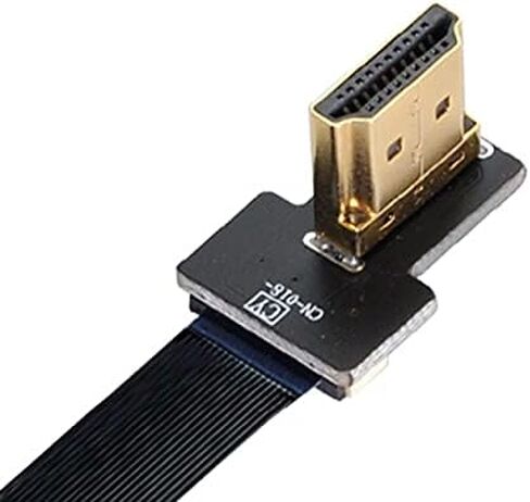 NFHK CYFPV مزدوج 90 درجة بزاوية قائمة HDMI نوع A ذكر إلى ذكر HDTV FPC كابل مسطح لـ FPV HDTV Multicopter التصوير الجوي 80 سم in Kuwait