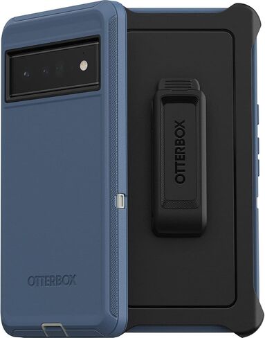 OtterBox Pixel 6 Pro Defender Series Case - FORT BLUE, rugged & durable, with port protection, includes holster clip kickstand in Kuwait