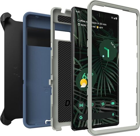 OtterBox Pixel 6 Pro Defender Series Case - FORT BLUE, rugged & durable, with port protection, includes holster clip kickstand in Kuwait
