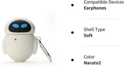 حافظة حماية متوافقة مع سماعات ايربود 1 و2 بتصميم افاتار كرتوني لطيف ثلاثي الابعاد من السيليكون بتصميم ايف، حافظة سيليكون ناعمة محمولة ومضادة للصدمات، حافظة شحن ابل ايربود 2 و1 (ايفا) in Kuwait