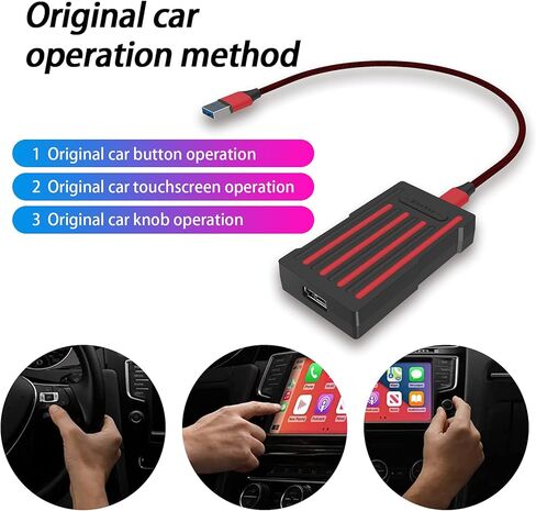 محول Mirabox USB اللاسلكي كار بلاي لوحدة السيارة المصنعة، دونجل كار بلاي اللاسلكي لتحويل السلك إلى الأسلاك، متوافق مع سيارات سباق المصنع، يدعم التحكم في زر عجلة القيادة in Kuwait