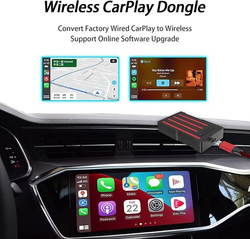 محول Mirabox USB اللاسلكي كار بلاي لوحدة السيارة المصنعة، دونجل كار بلاي اللاسلكي لتحويل السلك إلى الأسلاك، متوافق مع سيارات سباق المصنع، يدعم التحكم في زر عجلة القيادة in Kuwait