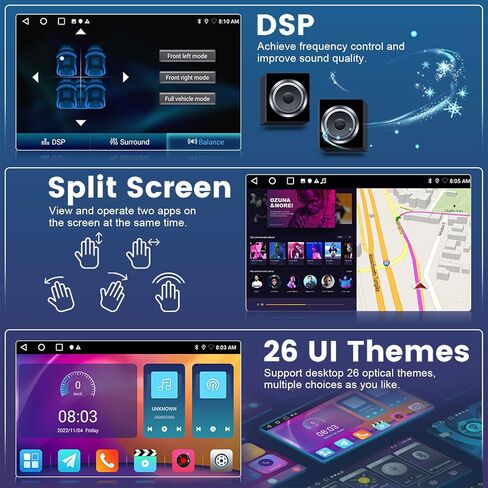 لراديو تويوتا كامري 2007-2011، Roinvou 2+32G Android 11 ستيريو سيارة CarPlay لاسلكي مع Android Auto 9 بوصة شاشة لمس بلوتوث راديو السيارة يدعم مرآة Link GPS WiFi SWC DSP كاميرا احتياطية in Saudi Arabia