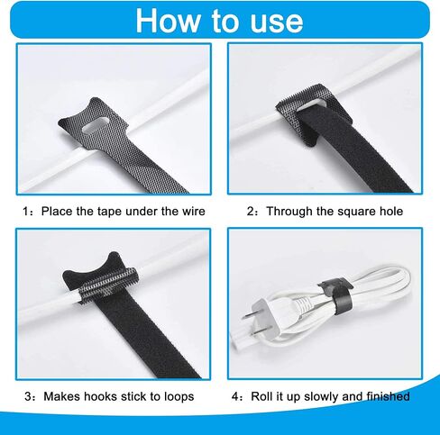 VENGABY 160PCS Fastening Cable Ties Reusable, 6 inch/8 inch Cable Management Ties, Reusable Cable Ties, Electrical Cable Ties, Adjustable Wire Ties Cord Organizer for Home Office Data Centers PC TV in Saudi Arabia