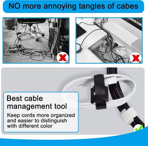 VENGABY 160PCS Fastening Cable Ties Reusable, 6 inch/8 inch Cable Management Ties, Reusable Cable Ties, Electrical Cable Ties, Adjustable Wire Ties Cord Organizer for Home Office Data Centers PC TV in Saudi Arabia