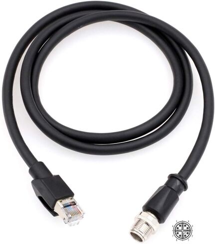HangTon Ethernet M12 8-Pin X Code إلى كابل شبكة RJ45 Cat 6A لـ Cognex in-Sight Basler مستشعر الكاميرا الصناعية التحكم الآلي في الماكينة 9.84 قدم in Kuwait