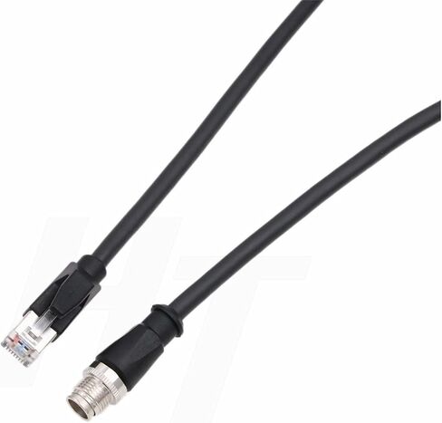 HangTon Ethernet M12 8-Pin X Code إلى كابل شبكة RJ45 Cat 6A لـ Cognex in-Sight Basler مستشعر الكاميرا الصناعية التحكم الآلي في الماكينة 9.84 قدم in Kuwait