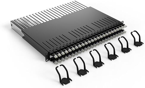 PATCHBOX® 365 Cat.6a - Patch Panel 24 Port Cable Management for Network and Server Racks with Retractable Cable System for 19" Rails - includes Flat 10GB Network Cables (STP, Grey, 0.8m / 8RU) in Saudi Arabia