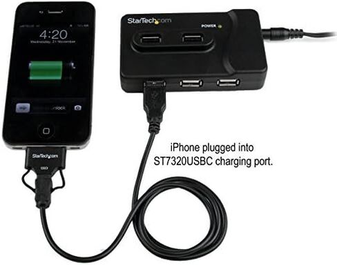 ستارتيك.كوم ST7320USBC - 7 منافذ USB 3.0 / USB 2.0 كومبو مع منفذ شحن 2 امبير 2 × USB 3.0 و5 × USB 2.0 in Saudi Arabia