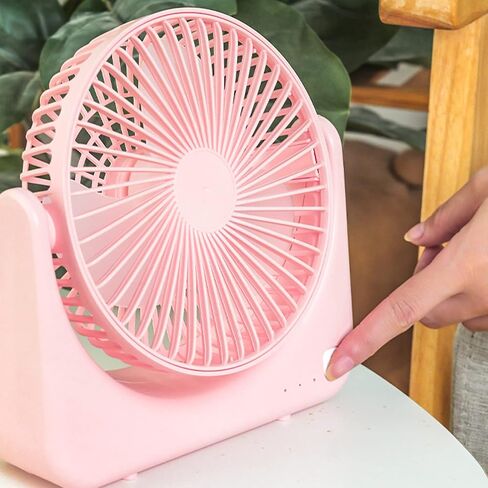 VBESTLIFE Portable Desk Fan, Quiet 30dB Small USB Desk Fan for Home Travel (Pink) in Saudi Arabia