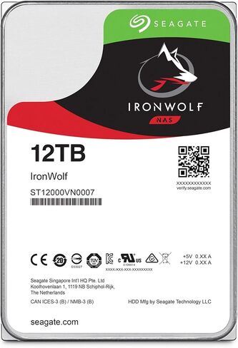 سيجيت قرص صلب داخلي 1TB NAS من ايرون وولف - 3.5 انش ساتا 6 جيجابت/ثانية 5900 دورة في الدقيقة ذاكرة تخزين مؤقت 64 ميجابايت للتخزين المرفق بشبكة ريد - تغليف خالٍ من الاحباط (ST1000VN002) 16TB in Kuwait