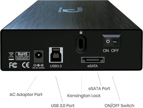 محرك الاقراص الصلبة فانتوم درايفز بسعة 1 تيرا بايت جي فورس 3 يو اس بي 3.0/eSATA (GF3B1000EU), اسود 2TB in Kuwait