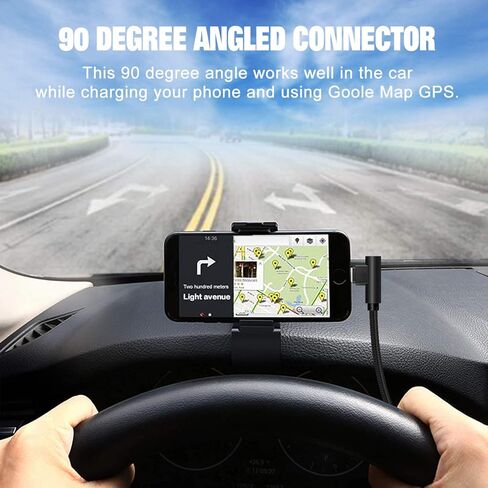 كابل iPhone Lightning بطول 6 أقدام، [معتمد من MFi] كابل شحن سريع بزاوية يمنى 90 درجة إضافية 6 أقدام/3 عبوات كابل شاحن iPhone مضفر من النايلون لهواتف iPhone 12/11/Xs Max/XS/XR/X، 8 7 6 6S 6 Plus، iPad، iPod in Kuwait