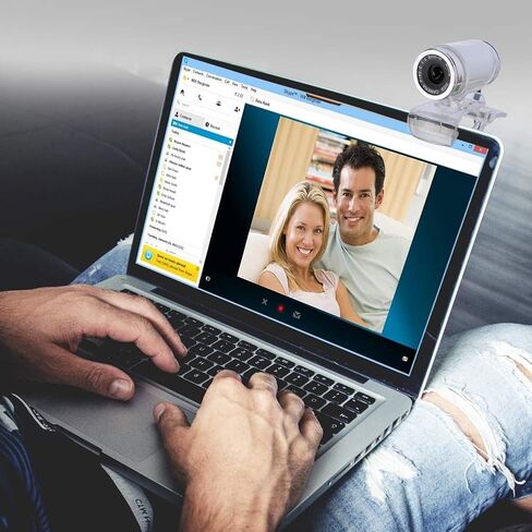 كاميرا ويب Eboxer USB للكمبيوتر، مشبك HD 12.0M بكسل على كاميرا الكمبيوتر الشخصي، كاميرا ويب مدمجة قابلة للدوران بميكروفون لإجراء مكالمات الفيديو والتسجيل، والبث المباشر، وكاميرا ويب لسطح المكتب والكمبيوتر المحمول (أسود + فضي) in Saudi Arabia