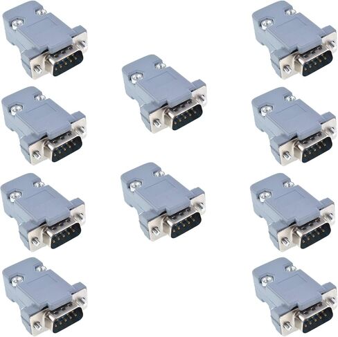 DB9 Male 9 Pin D-Sub RS232 Solder Connector with Hood 10 Pack in Kuwait