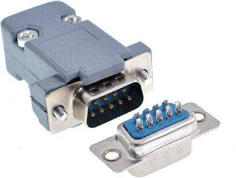 DB9 Male 9 Pin D-Sub RS232 Solder Connector with Hood 10 Pack in Kuwait